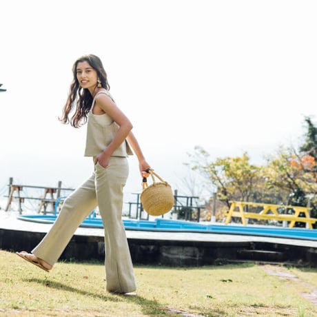 GLASSY SEA グラッシーシー / WASHABLE LINEN BLEND PANTS ウォッシャブルリネンブレンドパンツ / GS23S-013