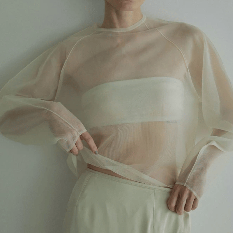 新品 ⭐︎ anuans ボリュームスリーブシアーブルゾン ànuke アンヌーク anuke Volumesleeve Sheer Knit ボリューム