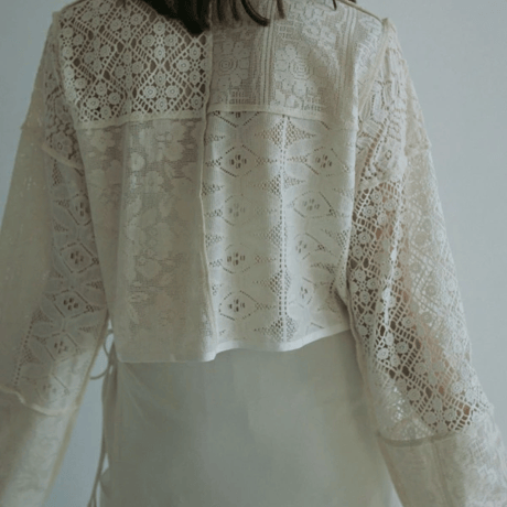 ànuke アンヌーク anuke Patchwork Lace Cardigan パッチワークレースカーディガン 62510403 船曳ひろみ