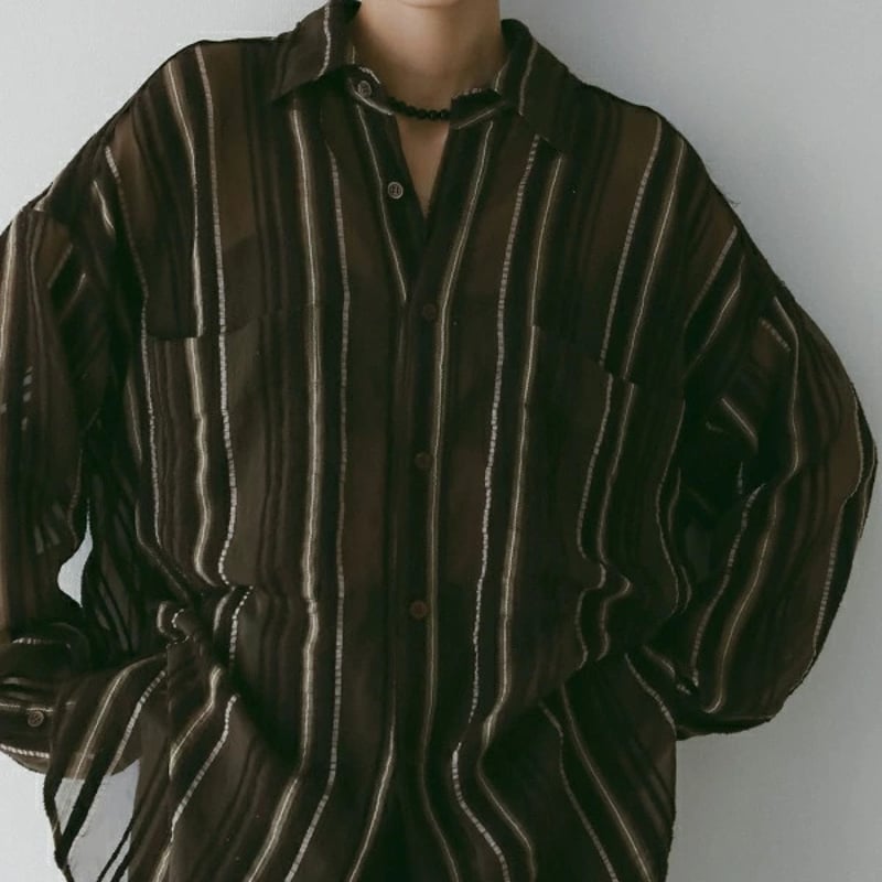 ànuke アンヌーク anuke 秋冬 Sheer Stripe Shirts シアーストラ