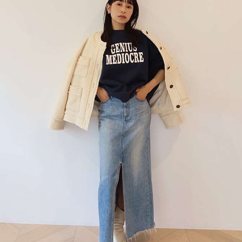 CREDONA クレドナ　　センタースリットデニムロングSK スカート CREDONA クレドナ / センタースリットデニムロングSK スカート