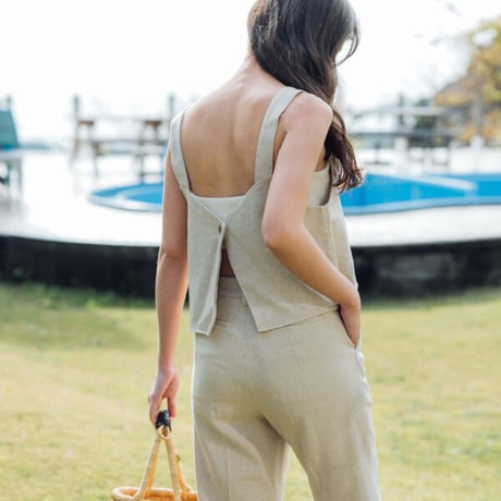 GLASSY SEA グラッシーシー / WASHABLE LINEN BLEND PANTS ウォッシャブルリネンブレンドパンツ / GS23S-013