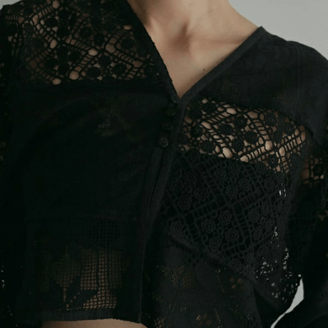 ànuke アンヌーク anuke Patchwork Lace Cardigan パッチワークレースカーディガン 62510403 船曳ひろみ
