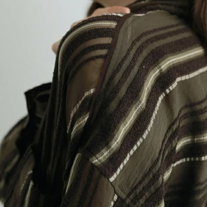ànuke アンヌーク anuke 秋冬 Sheer Stripe Shirts シアーストラ