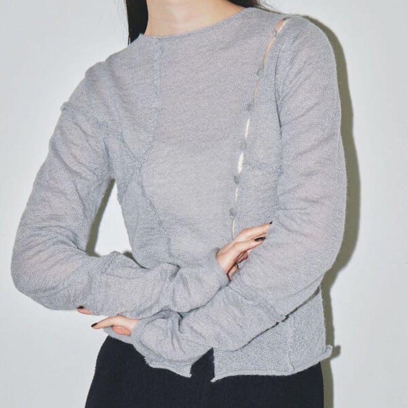 TODAYFUL - todayful asymmetry sheer knit ブルー TODAYFUL トゥデイフル / Asymmetry Sheer Knit アシンメトリーシ