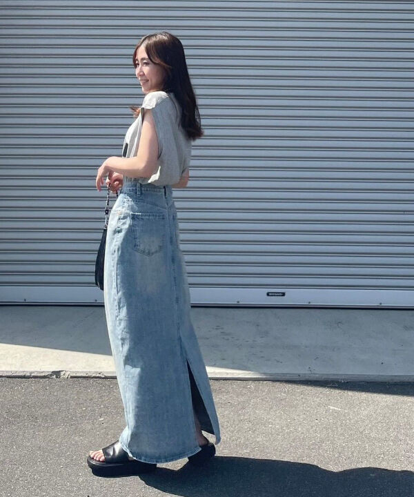 AgAwd アガウド / Tuck Denim Skirt タックデニムスカート / 2317...