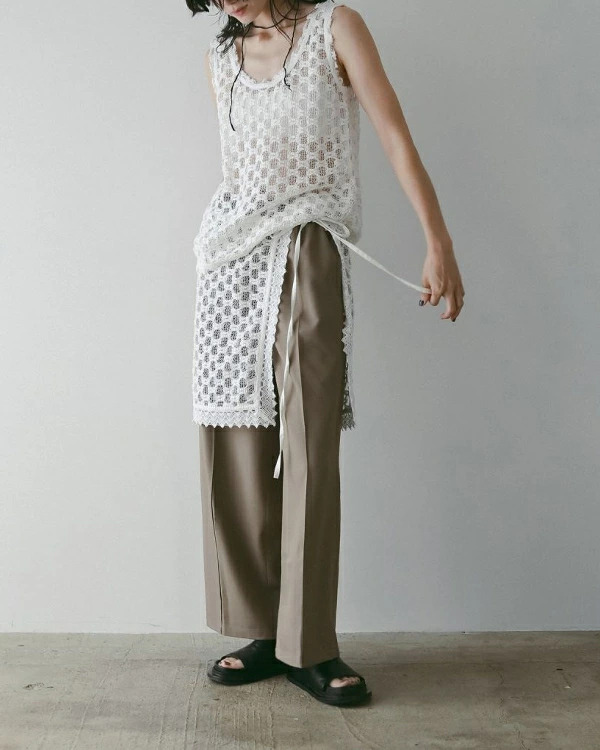 ànuke アンヌーク anuke 秋冬 Lace Sleeveless Tops レーススリ