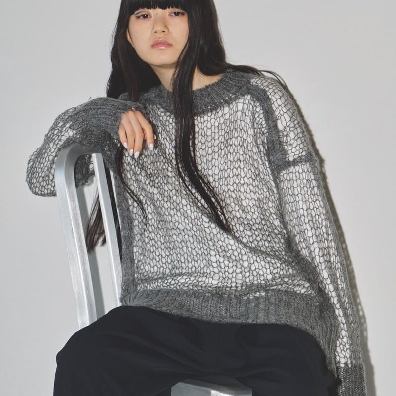 TODAYFULモヘア混紡 ライトブルー オーバーサイズセーター TODAYFULモヘア混紡 ライトブルー オーバーサイズセーター Sheer