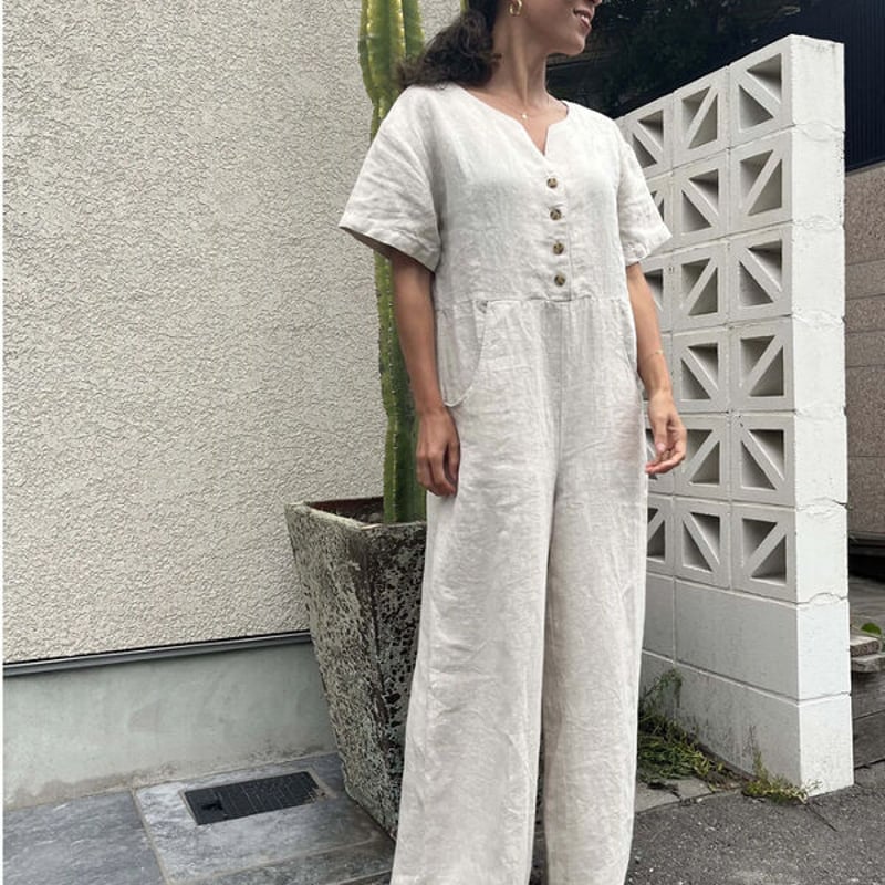 GLASSY SEA グラッシーシー / RELAX LINEN ALLINONE リラックス