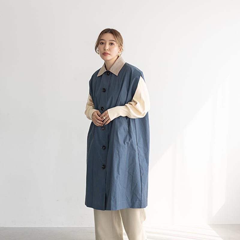 CAVEZA ROSSO カベサロッソ / バイカラーステンカラージレ ベスト