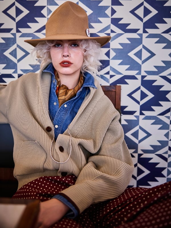 LE MELANGE ル メランジュ ルメランジェ / ショールカラーニット