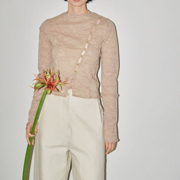 todayful asymmetry sheer knit ブルー todayful asymmetry sheer knit ブルー 【公式通販】