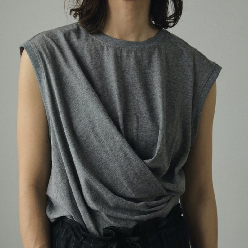Tシャツ(半袖/袖なし) anuke Drape Cut Tanktop ànuke アンヌーク anuke / Drape Cut Tanktop ドレープカットタン