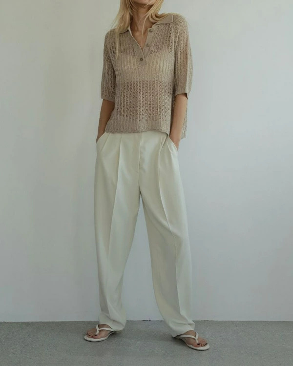 トップス anuke Mesh Polo Knit ànuke アンヌーク anuke Mesh Polo Knit メッシュポロニット 6251