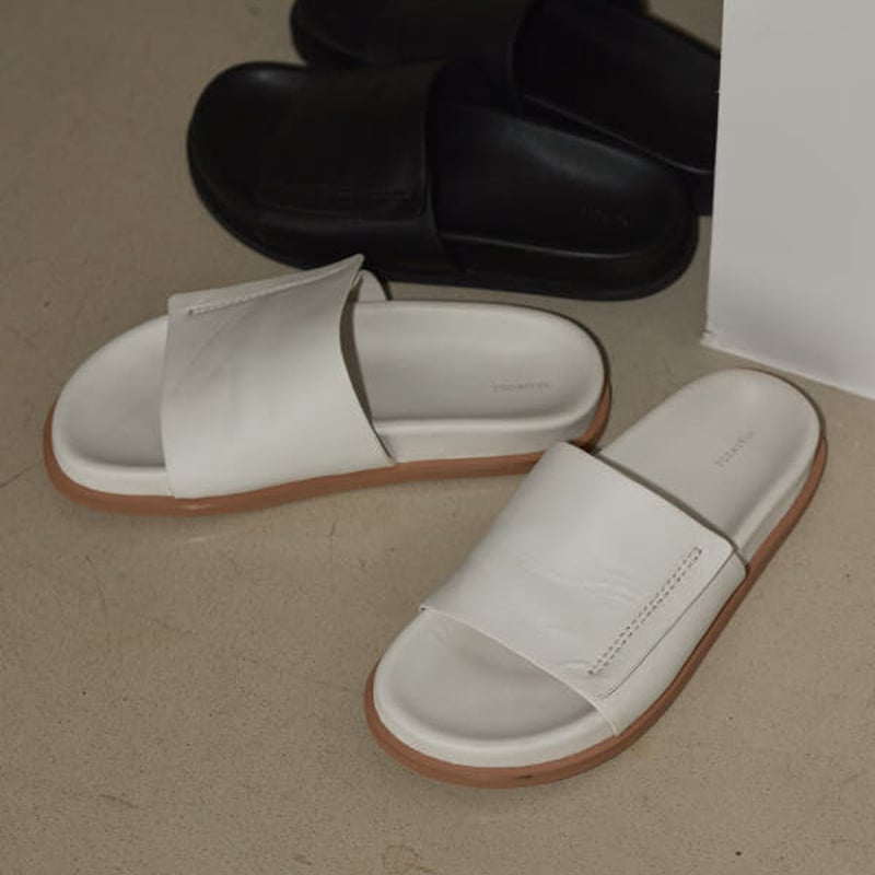 TODAYFUL Leather Slide Sandals レザーサンダル