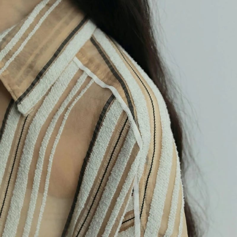 ànuke アンヌーク anuke 秋冬 Sheer Stripe Shirts シアーストラ