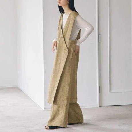 TODAYFUL トゥデイフル / LIFE's ライフズ / Asymmetry Linen Vest アシンメトリーリネンベスト / 12310103 吉田怜香