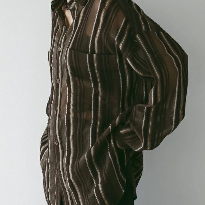 ànuke アンヌーク anuke 秋冬 Sheer Stripe Shirts シアーストラ