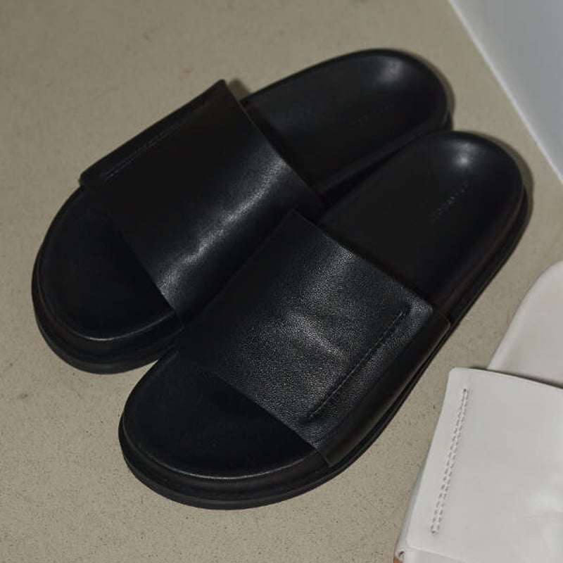 TODAYFUL Leather Slide Sandals レザーサンダル