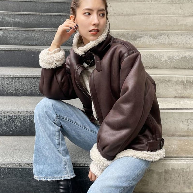 Ungrid フェイクムートンボアブルゾン ボアムートンブルゾン｜アン