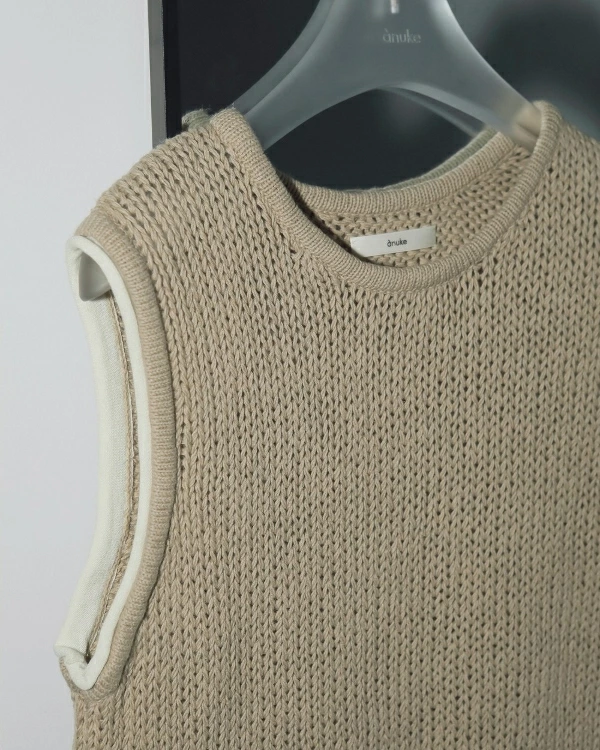 アンヌーク　Lowgauge Short Knit ベージュ ànuke アンヌーク anuke Lowgauge Short Knit ローゲージショート