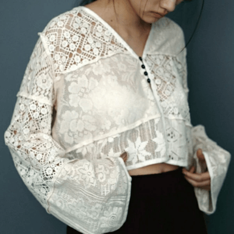 ànuke アンヌーク anuke Patchwork Lace Cardigan パッチワークレースカーディガン 62510403 船曳ひろみ