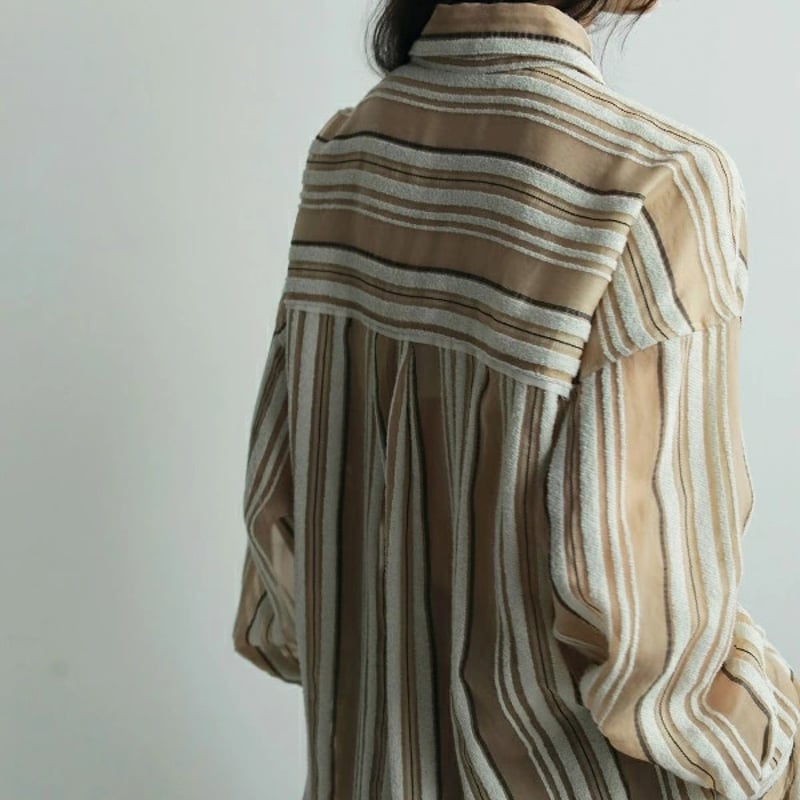 ànuke アンヌーク anuke 秋冬 Sheer Stripe Shirts シアーストラ