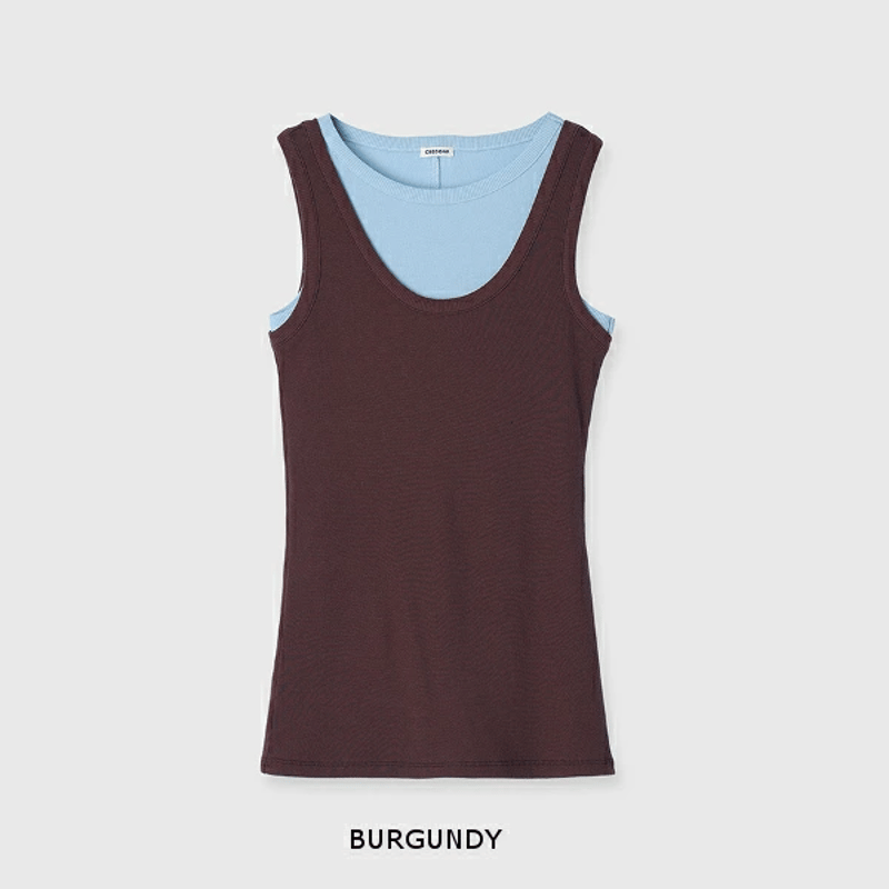 CREDONA ♡ THE LAYERED TANK CREDONA - レイヤードタンクトップ (グレー) THE LAYERED TANK | Sir