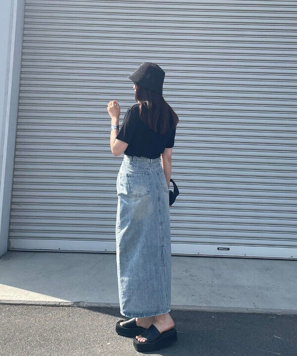 AgAwd アガウド / Tuck Denim Skirt タックデニムスカート / 2317...