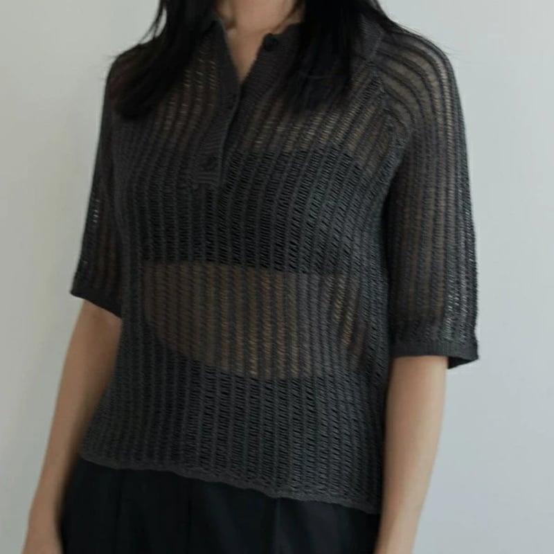 ànuke アンヌーク anuke Mesh Polo Knit メッシュポロニット 6251