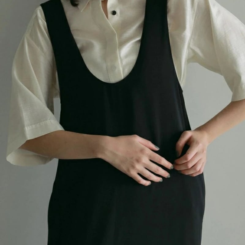 anuke アンヌーク ツイル Uネック ワンピース 38 ànuke アンヌーク anuke Twill Uneck Onepiece ツイルユーネック