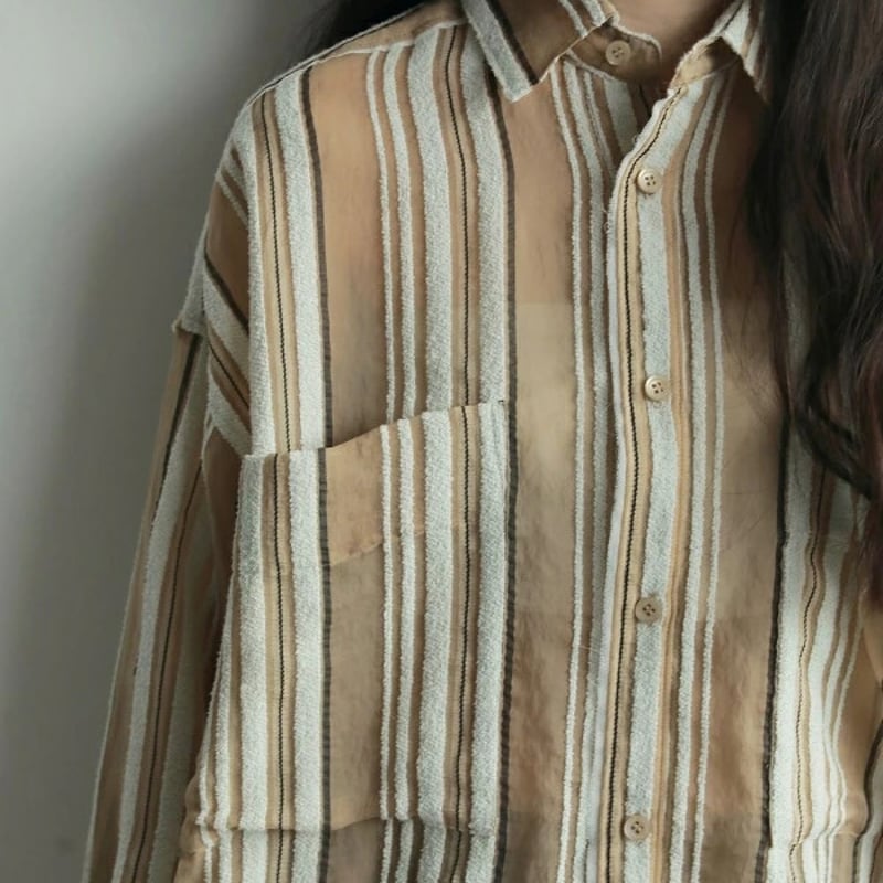 ànuke アンヌーク anuke 秋冬 Sheer Stripe Shirts シアーストラ
