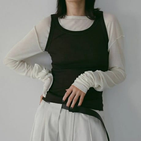 ànuke アンヌーク anuke Sheer Long T-Shirts シアーロングTシャツ ロンT 62610624 船曳ひろみ