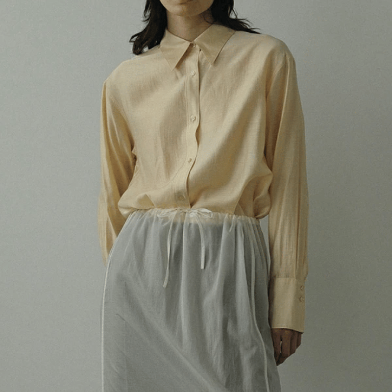 ànuke アンヌーク anuke Sheer Satin Shirts シアーサテンシャツ