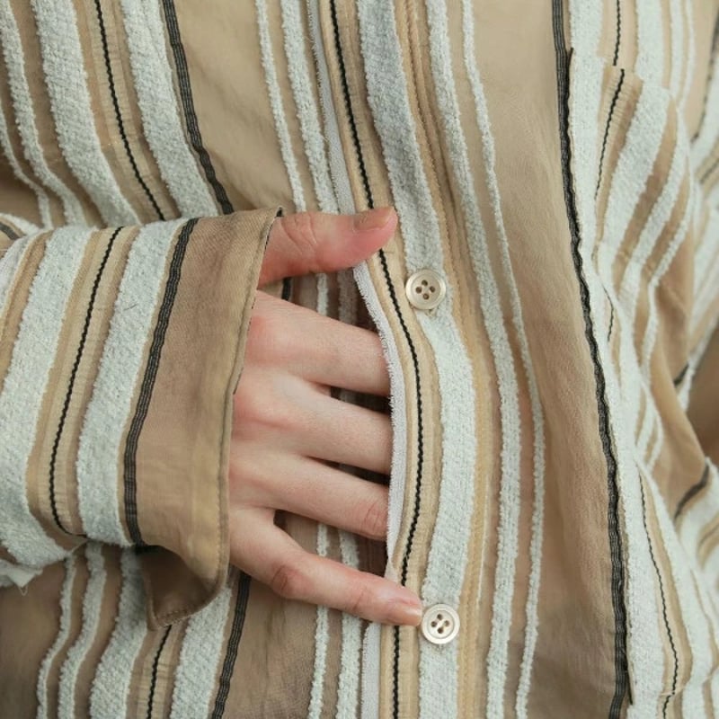 ànuke アンヌーク anuke 秋冬 Sheer Stripe Shirts シアーストラ