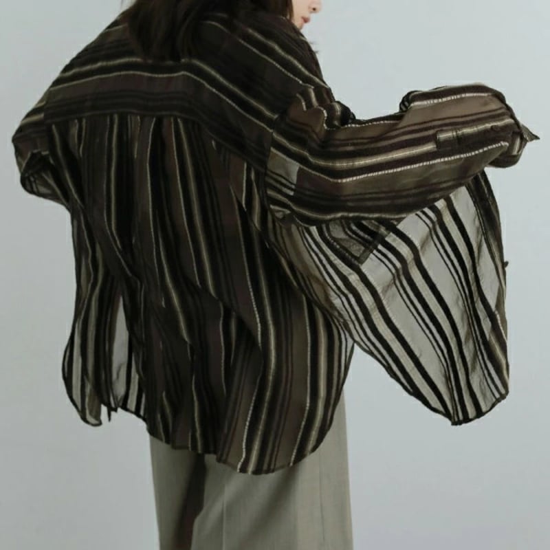 ànuke アンヌーク anuke 秋冬 Sheer Stripe Shirts シアーストラ