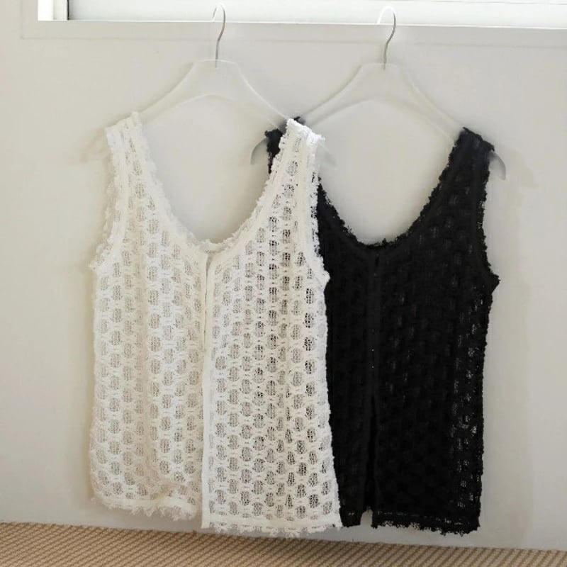 ànuke アンヌーク anuke 秋冬 Lace Sleeveless Tops レーススリ
