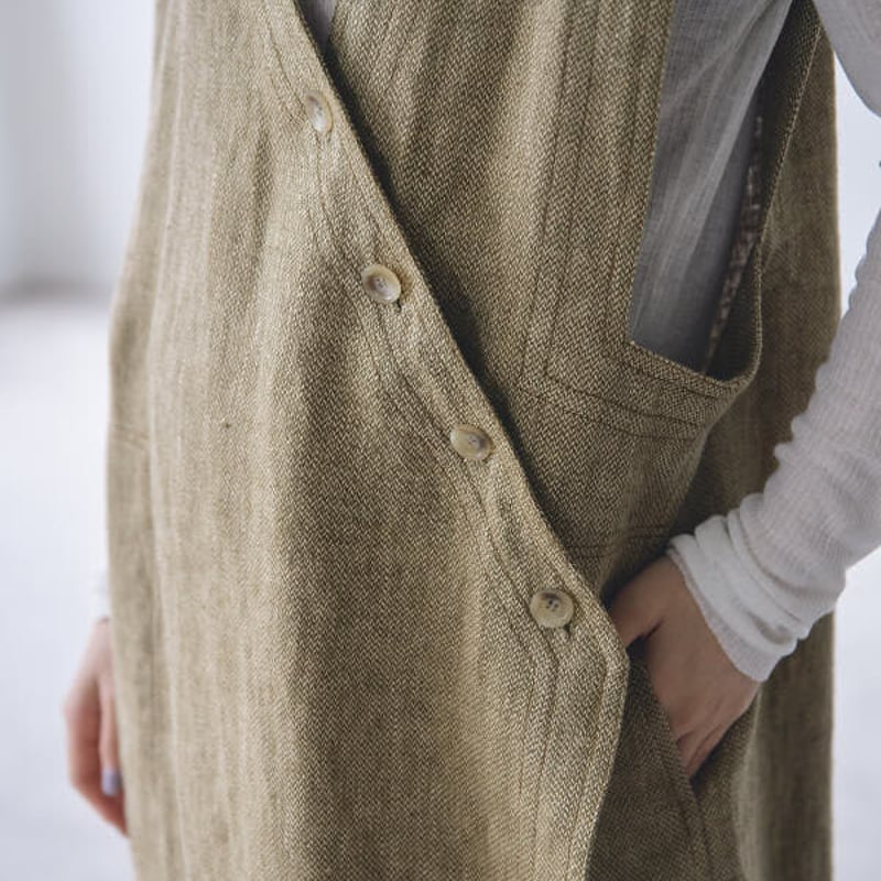 todayful Asymmetry Linen Vest リネンベスト38