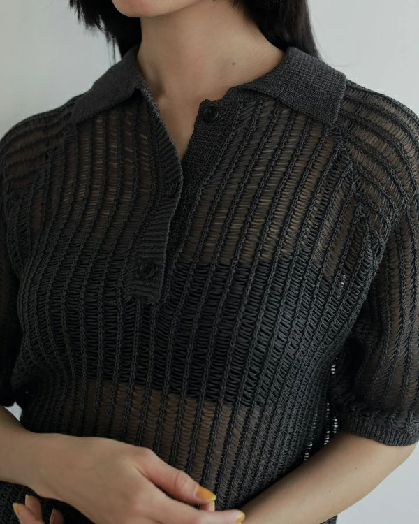 ànuke アンヌーク anuke Mesh Polo Knit メッシュポロニット 6251