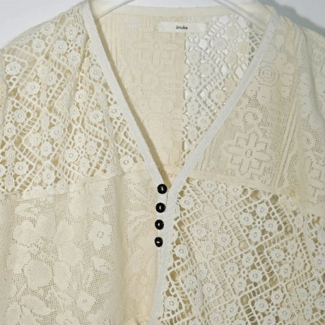 ànuke アンヌーク anuke Patchwork Lace Cardigan パッチワークレースカーディガン 62510403 船曳ひろみ