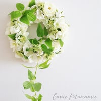 ローズと紫陽花のまんまるリース