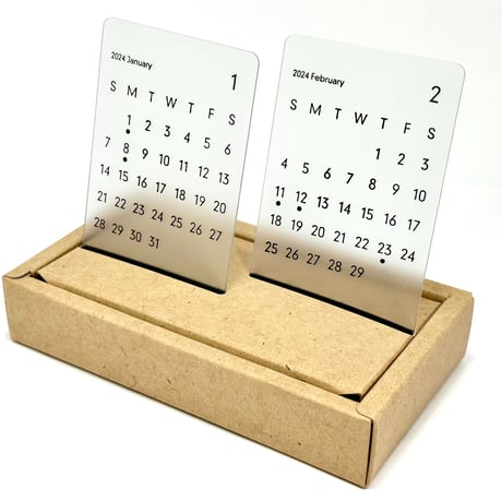 プラスチックカード製卓上型カレンダー ［Calendar Card 2024］