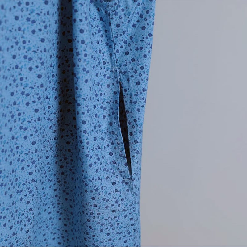 Yarmo］ラッフルカラースモックドレス / ブルー | M AND T PRODUCT
