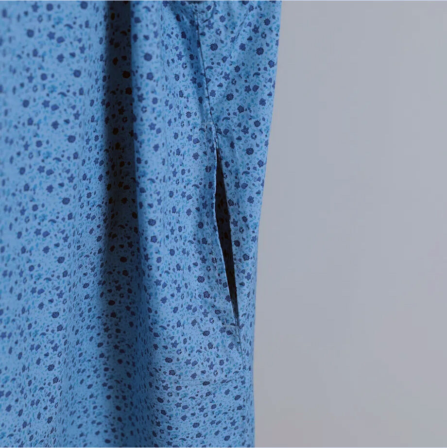 Yarmo］ラッフルカラースモックドレス / ブルー | M AND T PRODUCT