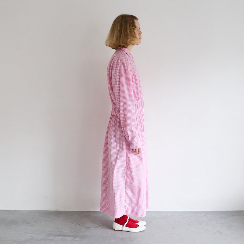 未使用春物 Yarmoヤーモ Gather Tunic Shirts Yarmo］シャツドレス/ ピンク | M AND T PRODUCT