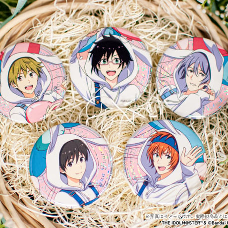 アイドルマスター SideM Spring Rabbits トレーディングホログラム缶バッジ（ホログラム仕様・全5種・ランダム）