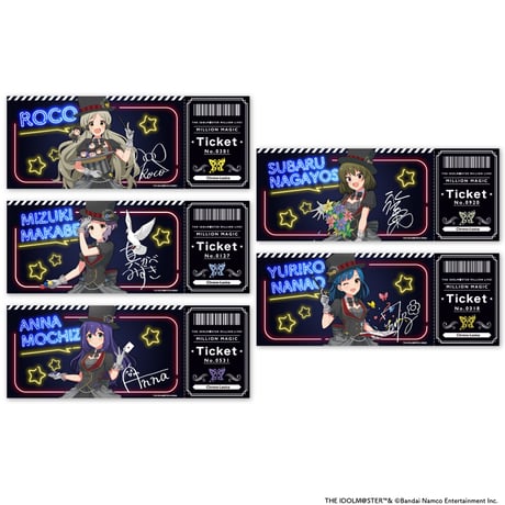 THE IDOLM@STER MILLION LIVE! MILLION MAGIC ホログラム風チケットカード（全5種）