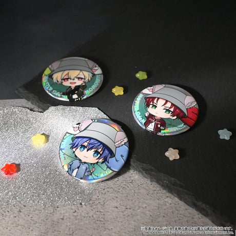 アイドルマスター SideM Spring Wolves トレーディングホログラムミニキャラ缶バッジA（ホログラム仕様・全11種・ランダム）