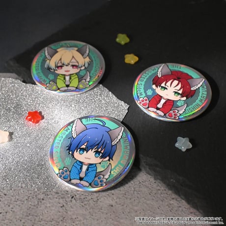 アイドルマスター SideM Spring Wolves トレーディングホログラムミニキャラ缶バッジB（ホログラム仕様・全11種・ランダム）
