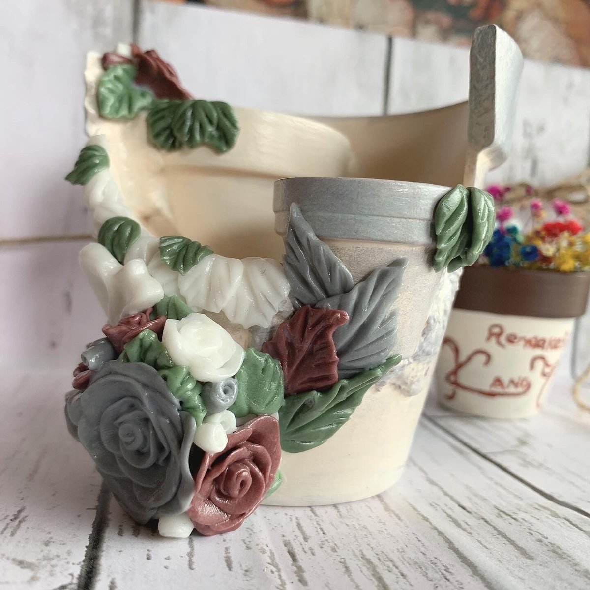 専用　リメイク鉢　お花 割れ鉢 リメイク鉢 お花のプレゼント | K&Y 多肉のための可愛い